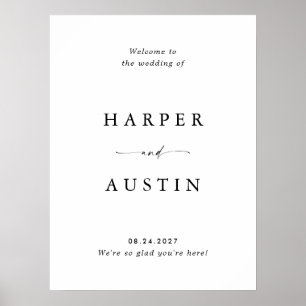 Modern Minimal Script Wedding Welcome Sign