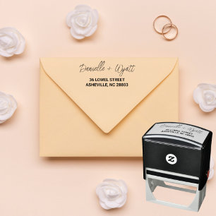 Modern minimal self-inking stamp