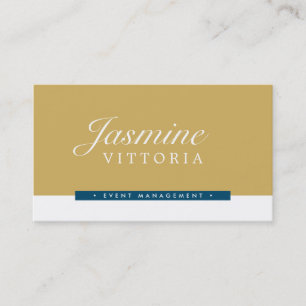 MODERN MINIMAL simple black colour old gold navy Business Card