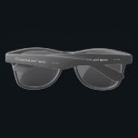 modern minimal & simple black Plastic Sunglasses<br><div class="desc">Elevate your style with our Modern Minimal & Simple Black Plastic Sunglasses, perfect for all occasions. Customise with your name and date, adding a touch of elegance to your look. Whether it's for a wedding or any special event, these sunglasses from HobiniShop blend minimalism with modern flair. Stay stylish and...</div>