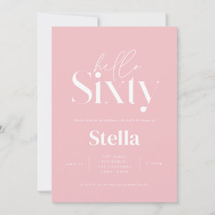 Modern minimal simple black & white 60th birthday invitation