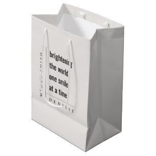 Modern Minimal Simple Bold Dentist Gift Medium Gift Bag