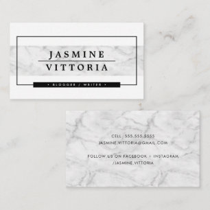 MODERN MINIMAL simple border grey marble band Business Card
