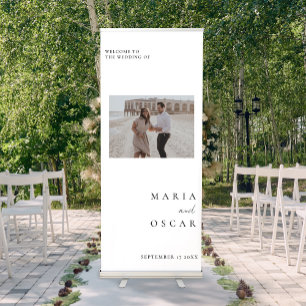 Modern Minimal Simple Chic Wedding Welcome Retractable Banner