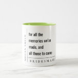 Modern Minimal Simple For Memories Bridesmaid Gift Two-Tone Coffee Mug<br><div class="desc">If you need any further customisation please feel free to message me on yellowfebstudio@gmail.com.</div>