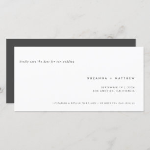 Modern Minimal Simple Grey Wedding Save The Date