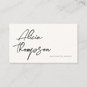 Modern Minimal Simple Handwritten QR Code Business Card