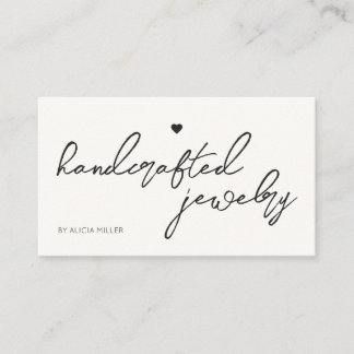 Modern Minimal Simple Heart QR Code Business Card