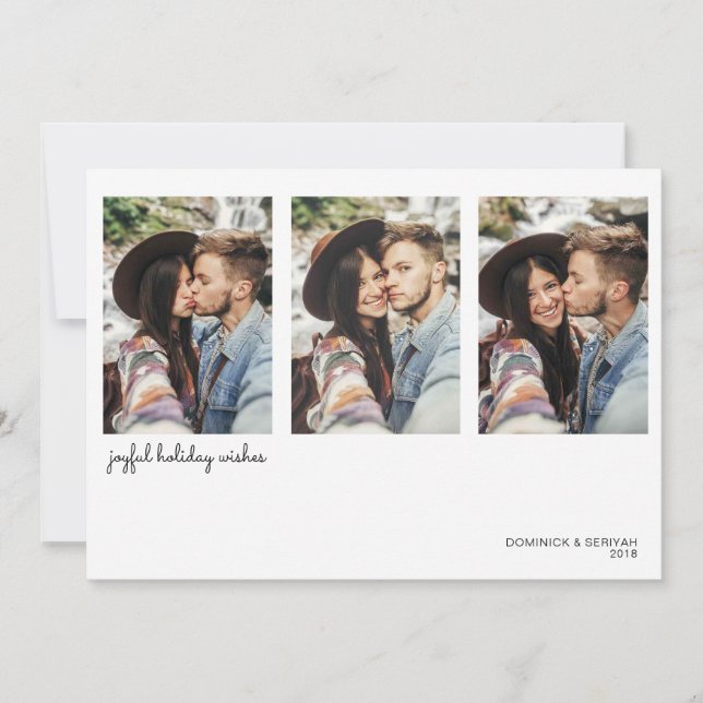 Modern Minimal Simple Holiday Photo (Front)