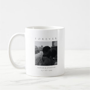 Modern Minimal Simple Newlywed Photo Coffee Mug
