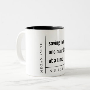 Modern Minimal Simple Nurse Healthcare Gift Two-Tone Coffee Mug