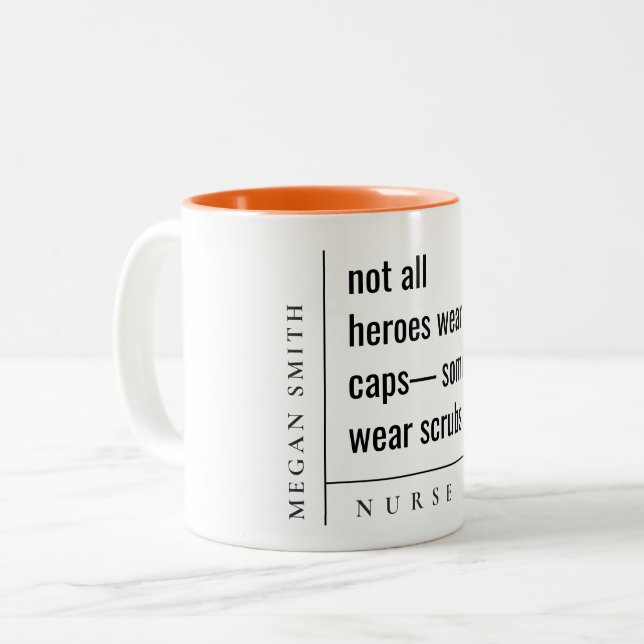 Modern Minimal Simple Nurse Healthcare Gift Two-Tone Coffee Mug (Front Left)