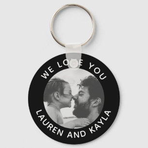 Modern Minimal Simple Photo Message Father Cool Key Ring