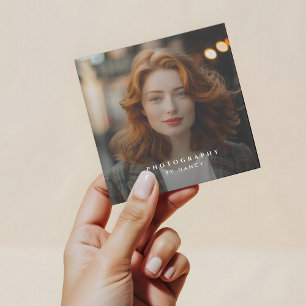 Modern Minimal Simple Photography Square Business Card