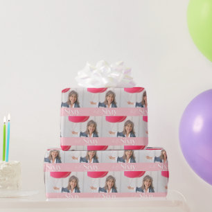 Modern minimal simple pink girly 60th birthday wrapping paper