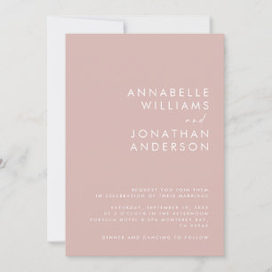 Modern Minimal simple pink Wedding Details QR Code Invitation