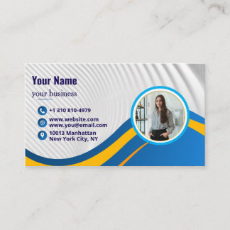 Modern Minimal Simple Professional QR code Photo Business Card