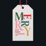 Modern minimal simple red colourful Christmas Gift Tags<br><div class="desc">Budget Modern minimal traditional retro vintage graphic typography red colourful merry Christmas holiday thank you tag. Part of a bold fun holiday collection.</div>