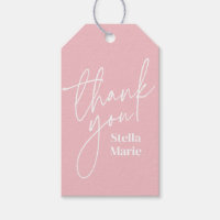 Modern minimal simple script blush pink thank you