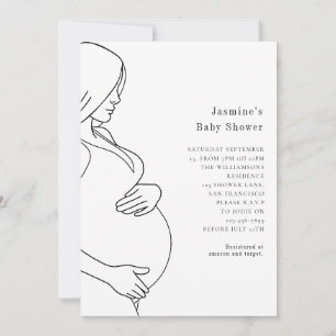 Modern minimal simple stylish baby shower Invitation