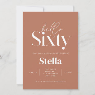Modern minimal simple terracotta 60th birthday invitation