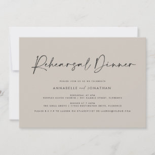 Modern Minimal simple Wedding Rehearsal Dinner Invitation