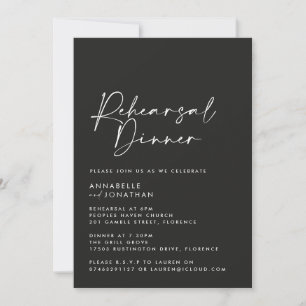 Modern Minimal simple Wedding Rehearsal Dinner Invitation