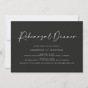 Modern Minimal simple Wedding Rehearsal Dinner Invitation