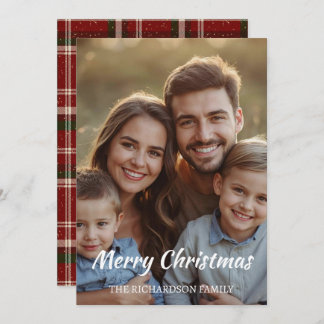 Modern Minimal Single-Photo Christmas Elegant  Holiday Card