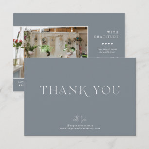 Modern Minimal   Slate Grey Business Thank You Card