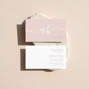 Modern, Minimal & Sophisticated Script Monogram Business Card