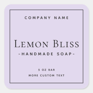 Modern minimal square light purple product label