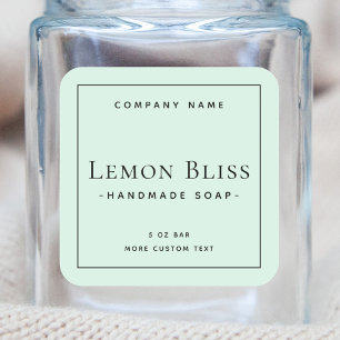 Modern minimal square mint green product label