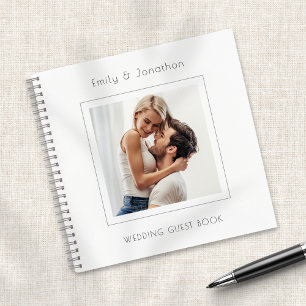 Modern Minimal Square Photo Wedding Guest Book