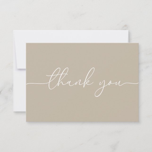 Modern Minimal Stork Baby Shower Thank You Card (Front)