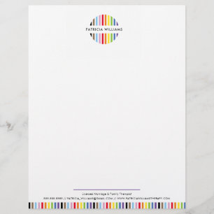 MODERN MINIMAL stripe logo rainbow pride LGBTQ Custom Letterhead