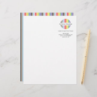 MODERN MINIMAL stripe logo rainbow pride LGBTQ Custom Letterhead