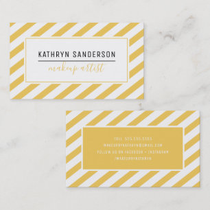 MODERN MINIMAL STRIPE simple mustard yellow white Business Card