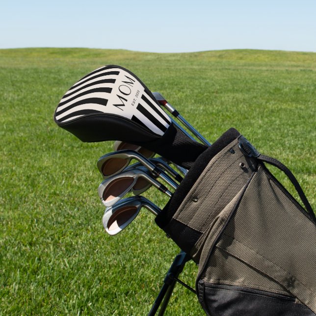 Modern Minimal Stripes Mum Established Golf Head Cover (In Situ)