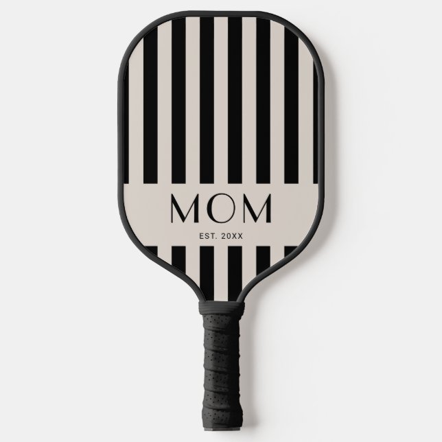 Modern Minimal Stripes Mum Established Pickleball Paddle (Front)