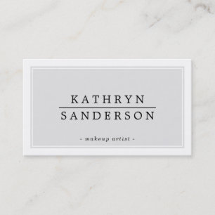 MODERN MINIMAL stylish border pale grey black Business Card