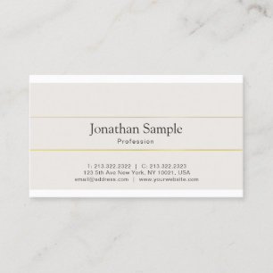 Modern Minimal Stylish Gold Striped Plain Trendy Business Card