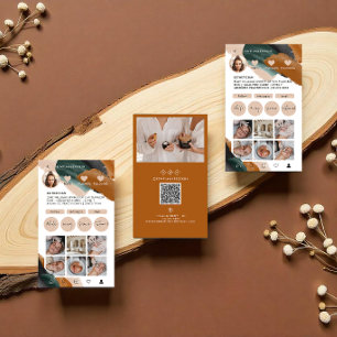 Modern minimal stylish multi photo QR CODE Busines Business Card