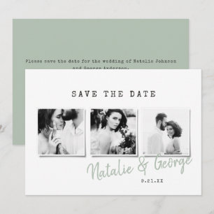 Modern minimal stylish multi photo wedding save the date