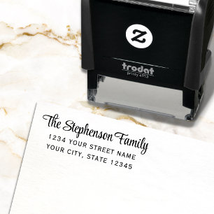 Modern Minimal Stylish Script Return Address Self-inking Stamp