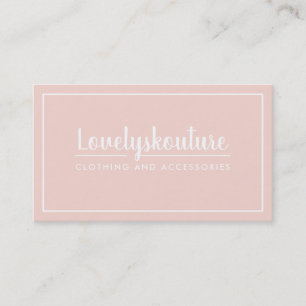 MODERN MINIMAL STYLISH simple border blush pink Business Card