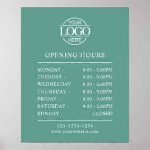 Modern Minimal Taupe Beige  Business Opening Hours Poster
