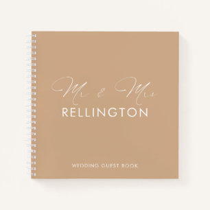 Modern Minimal Taupe Wedding Guest Book
