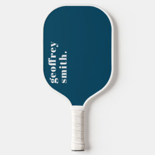 Modern Minimal Teal Blue Your Custom Name Pickleball Paddle
