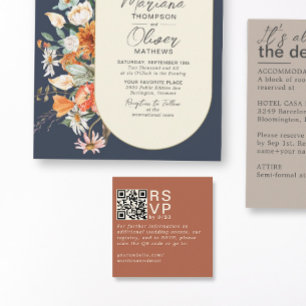 Modern Minimal Terracotta RSVP QR Code Card